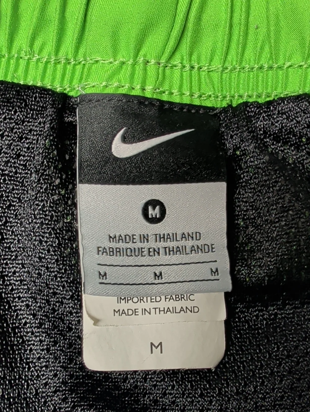 Men's Medium Nike Black and Green Swim Shorts